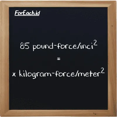 Contoh konversi pound-force/inci<sup>2</sup> ke kilogram-force/meter<sup>2</sup> (lbf/in<sup>2</sup> ke kgf/m<sup>2</sup>)